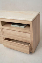 Commode en marbre Sofita - Chêne blanc