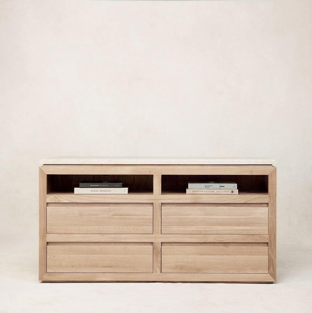 Commode en marbre Sofita - Chêne blanc